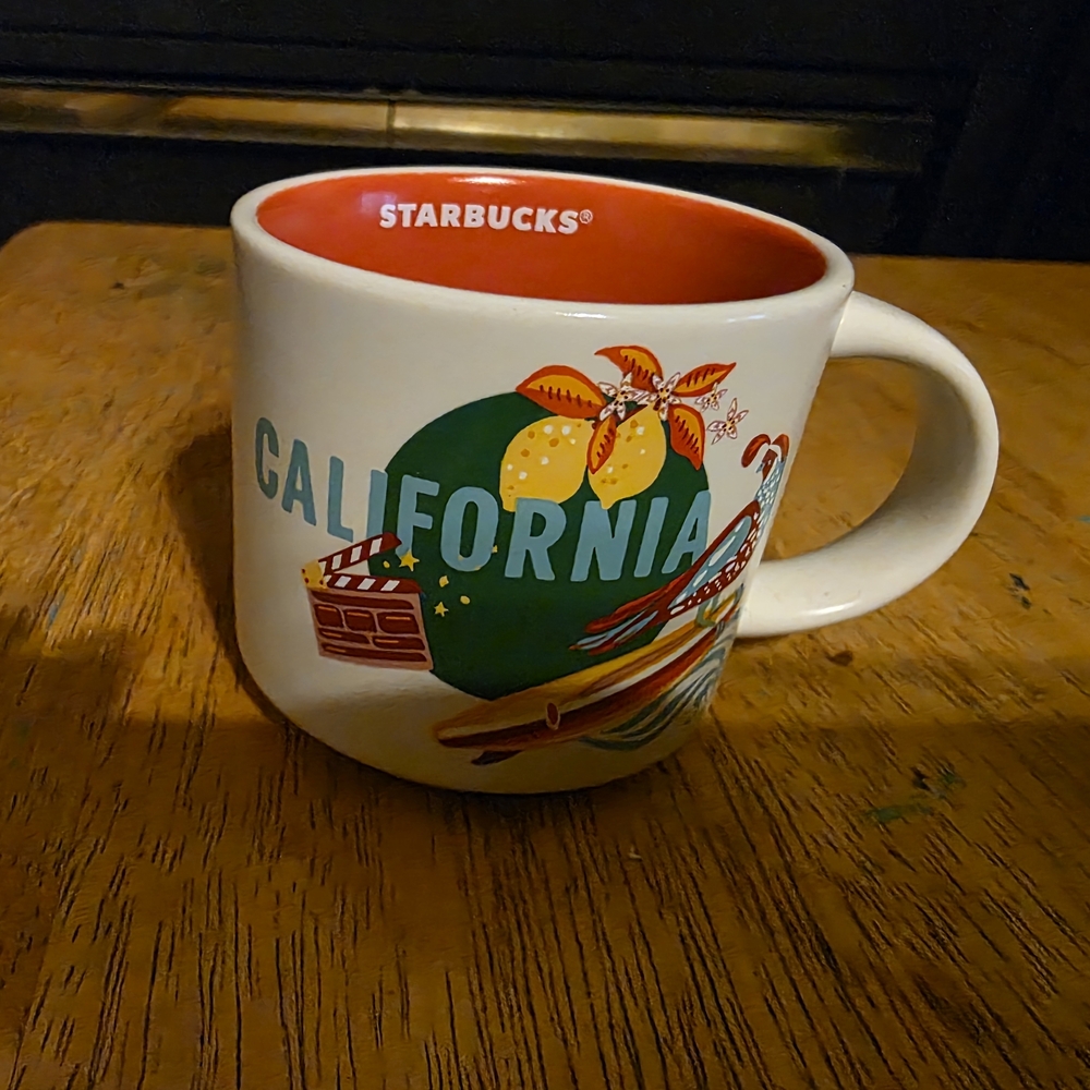 Starbucks California Mug - White and Red with Green Accents
